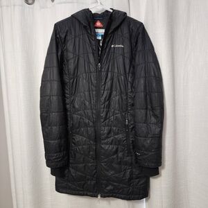 Women's Columbia Lite Hooded Jacket With OMNI-HEAT, Black, Size Medium